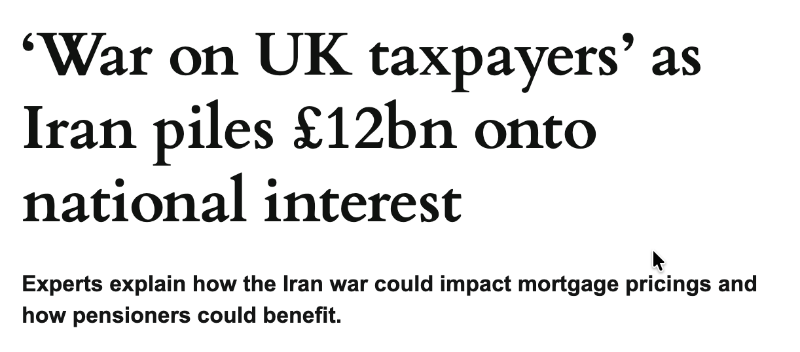 ‘War on UK taxpayers’ as Iran piles £12bn onto national interest